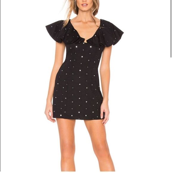REVOLVE, lovers and friends, Lulu Mini Dress in Black - Picture 1 of 15